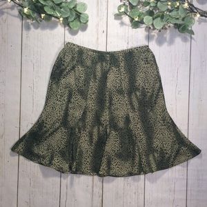 Danny & Nicole Olive Animal Print Skirt